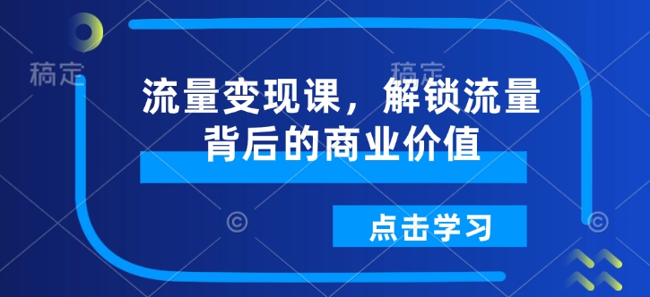 流量变现课，解锁流量背后的商业价值-腾渊网创