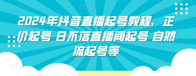 2024年抖音直播起号教程，正价起号 日不落直播间起号 自然流起号等-腾渊网创