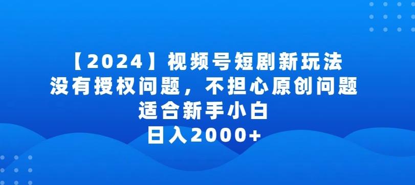 2024视频号短剧玩法，没有授权问题，不担心原创问题，适合新手小白，日入2000+【揭秘】-腾渊网创