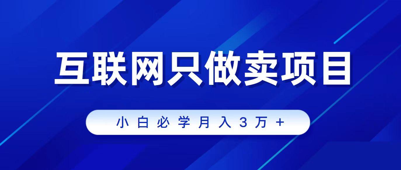 (9623期)互联网的尽头就是卖项目，被割过韭菜的兄弟们必看！轻松月入三万以上！-腾渊网创