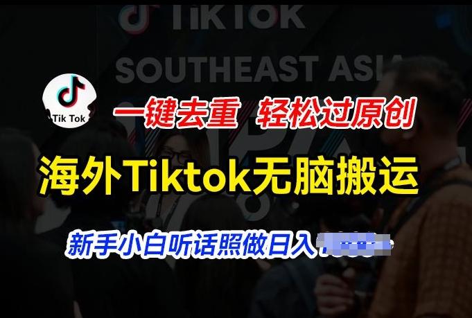 海外Tiktok短视频无脑搬运，一键去重轻松过原创，新手小白听话照做日入几张【揭秘】-腾渊网创
