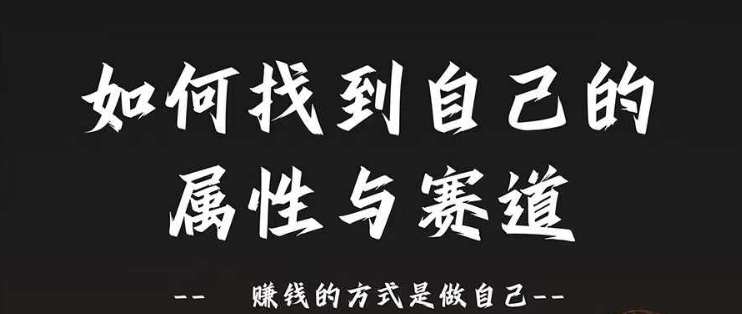 赛道和属性2.0：如何找到自己的属性与赛道，赚钱的方式是做自己-腾渊网创