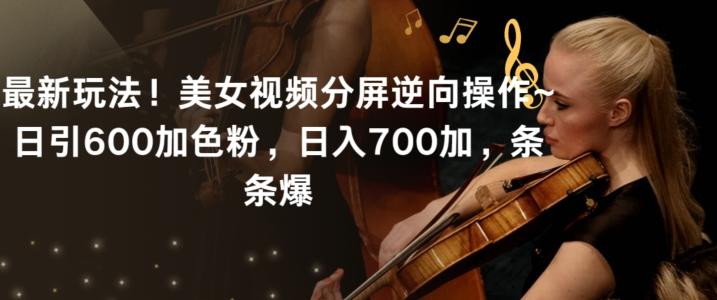 最新玩法！美女视频分屏逆向操作~日引600加色粉，日入700加，条条爆【揭秘】-腾渊网创