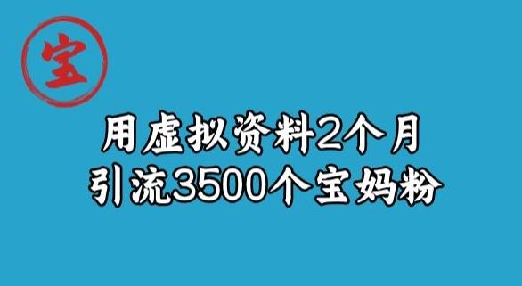 宝哥虚拟资料项目，2个月引流3500个宝妈粉-腾渊网创