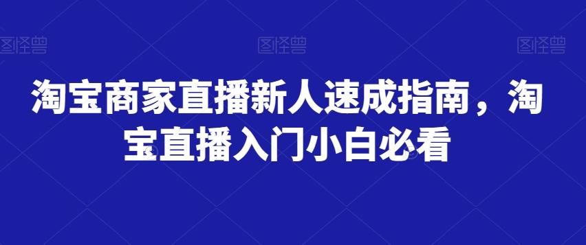 淘宝商家直播新人速成指南，淘宝直播入门小白必看-腾渊网创