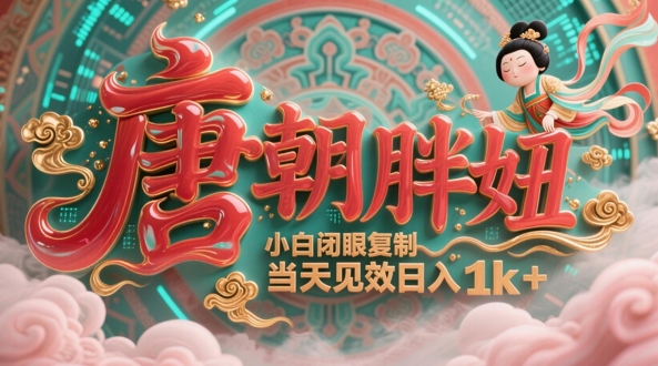 用AI克隆“唐朝胖妞”日更3条，平台疯狂推流，小白闭眼复制，当天见效，日入1k+-腾渊论坛