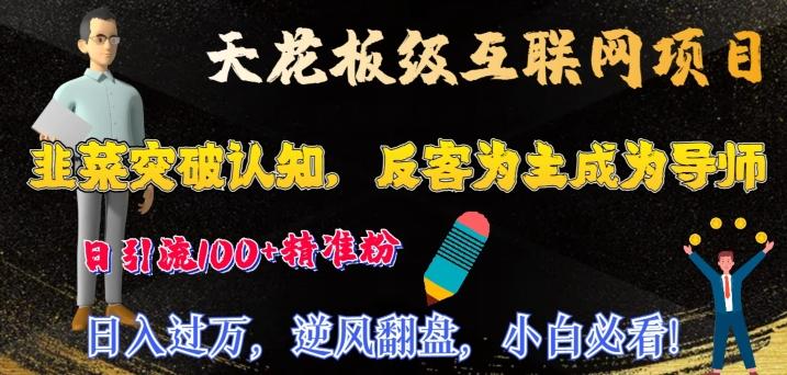 天花板级互联网项目，韭菜突破认知，反客为主成为导师，日引流100+精准粉-腾渊网创