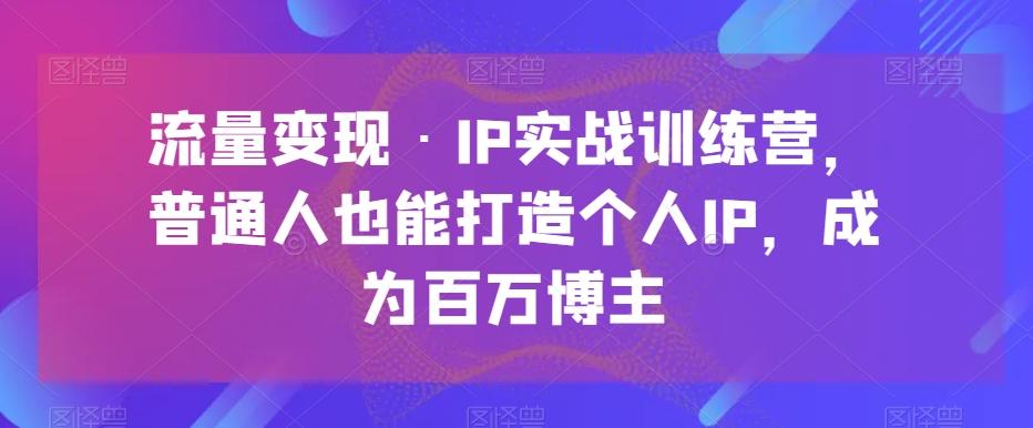 流量变现·IP实战训练营，普通人也能打造个人IP，成为百万博主-腾渊论坛