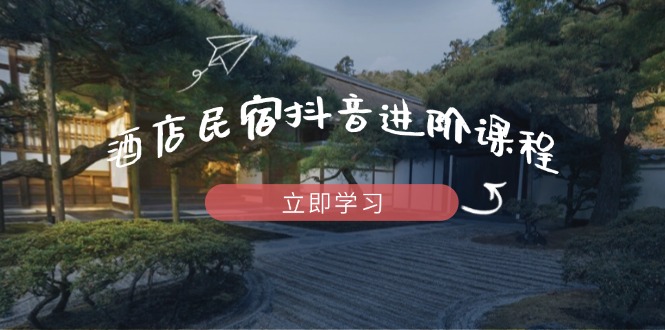 酒店民宿抖音进阶课程，掌握流量渠道与推流逻辑，打造爆款内容-腾渊网创