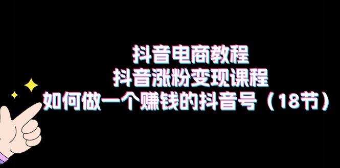 抖音电商教程：抖音涨粉变现课程：如何做一个赚钱的抖音号(18节-腾渊网创