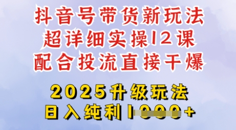 2025全新升级抖音带货玩法，一天纯利四位数，从剪辑到选品再到发布投流，超详细玩法揭秘-腾渊网创