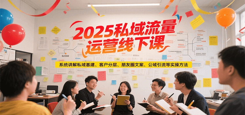 2025私域流量运营线下课，系统讲解私域基建/客户分层/朋友圈文案/公域引流等实操方法-腾渊网创