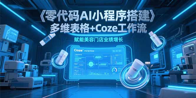 零代码AI小程序搭建，多维表格+Coze工作流，赋能美容门店业绩增长-腾渊网创