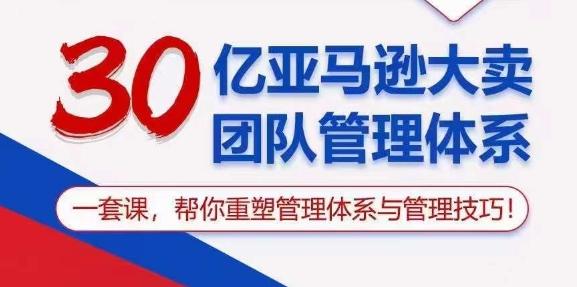30亿亚马逊大卖团队管理体系，一套课，帮你重塑管理体系与管理技巧-腾渊论坛