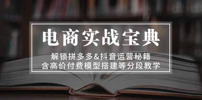 电商实战宝典 解锁拼多多&抖音运营秘籍 含高价付费模型搭建等分段教学-腾渊网创