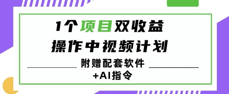 1个项目双收益？操作中视频计划1天最高3100+收益？（附赠配套软件+AI指令）-腾渊论坛