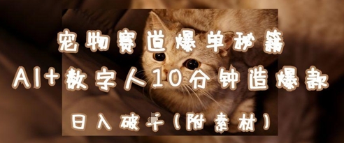 宠物赛道爆单秘籍：AI+数字人10分钟造爆款，日入1k-腾渊论坛