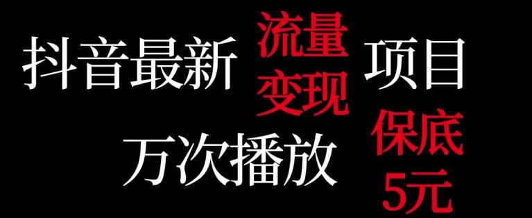 抖音流量变现，万次播放保底5元，额外收入-腾渊网创