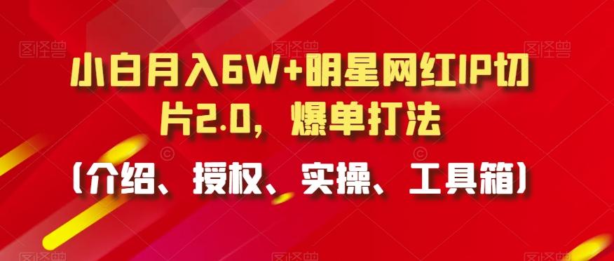 小白月入6W+明星网红IP切片2.0，爆单打法(介绍、授权、实操、工具箱)【揭秘】-腾渊网创