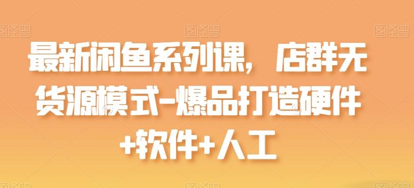 最新闲鱼系列课，店群无货源模式-爆品打造硬件+软件+人工-腾渊网创