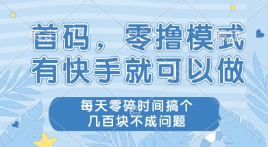 首码零撸项目，有快手就可以做，每天业务时间搞个几张不是问题【揭秘】-腾渊网创