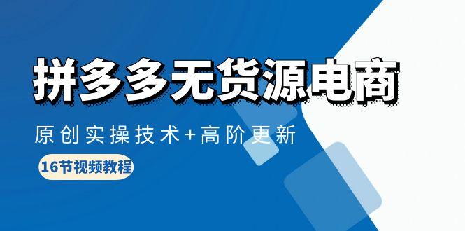 (10015期)拼多多无货源电商，原创实操技术+高阶更新(16节视频教程)-腾渊网创