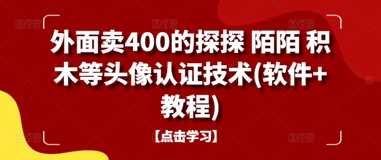 外面卖400的探探 陌陌 积木等头像认证技术(软件+教程)-腾渊网创