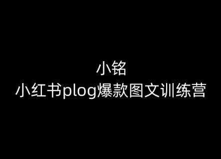 小铭-小红书plog爆款图文训练营，教你从0-1做小红书-腾渊论坛