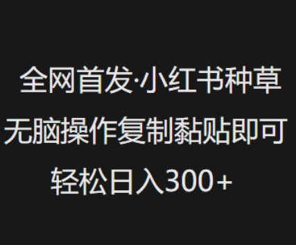 全网首发，小红书种草无脑操作，复制黏贴即可，轻松日入3张-腾渊网创