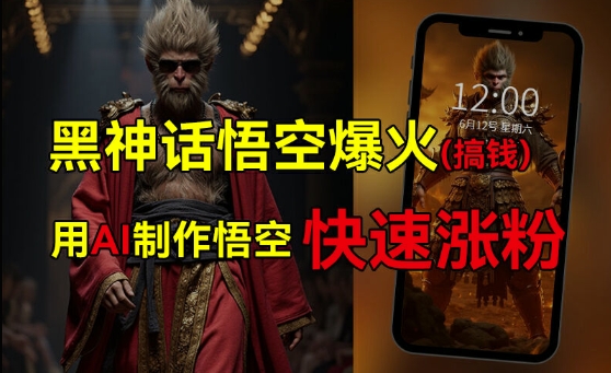 黑神话悟空爆火，已有人利用这波热点变现几十万，普通人也可用AI蹭上这波热度搞钱，有多重变现方法-腾渊网创