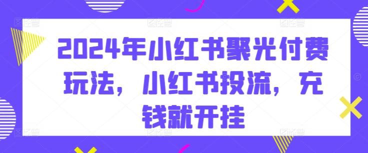 2024年小红书聚光付费玩法，小红书投流，充钱就开挂-腾渊论坛