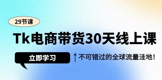 (9463期)Tk电商带货30天线上课，不可错过的全球流量洼地(29节课)-腾渊网创