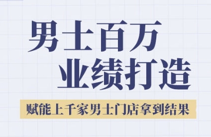 2025男士美业百万业绩打造，赋能上千家男士门店拿到结果-腾渊网创