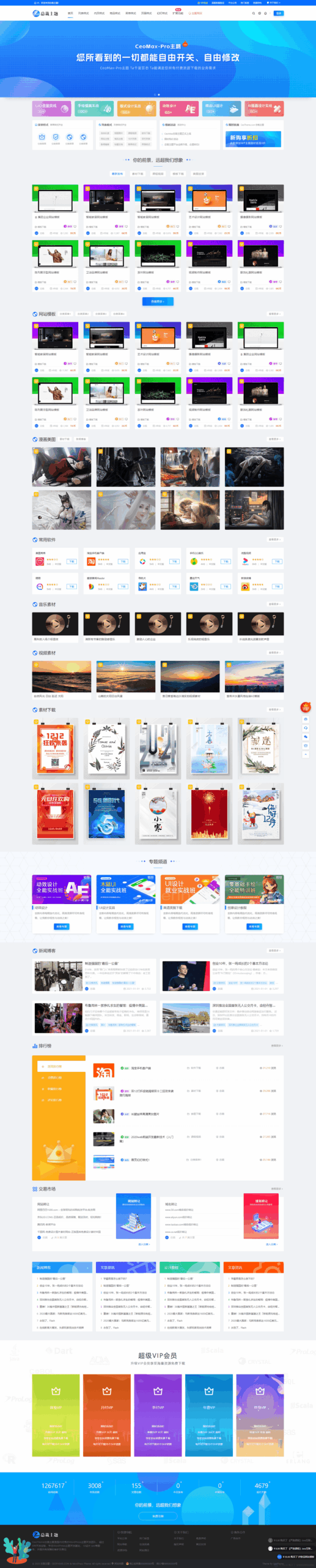 WordPress 资源展示型下载类主题 CeoMax-Pro_v7.6 开心版-腾渊论坛