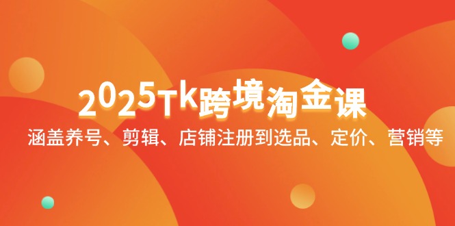 2025Tk跨境淘金课：涵盖养号、剪辑、店铺注册到选品、定价、营销等-腾渊网创
