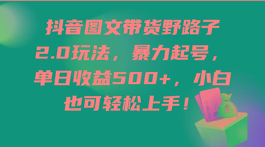 (9790期)抖音图文带货野路子2.0玩法，暴力起号，单日收益500+，小白也可轻松上手！-腾渊论坛
