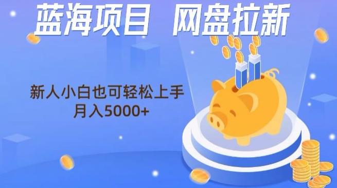 蓝海项目网盘拉新，新人小白也可操作，每月收入5000+-腾渊网创