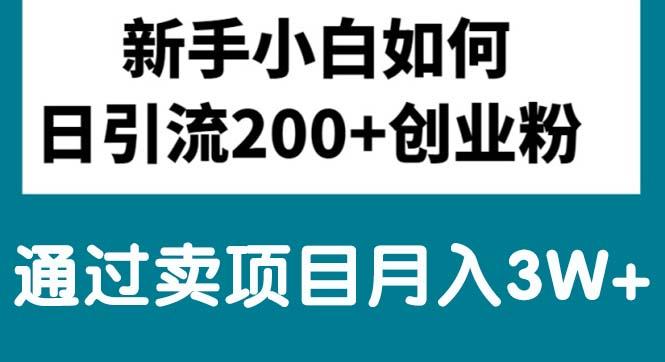 新手小白日引流200+创业粉,通过卖项目月入3W+-腾渊论坛