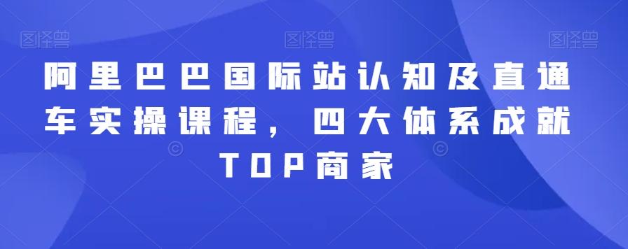 阿里巴巴国际站认知及直通车实操课程，四大体系成就TOP商家-腾渊网创