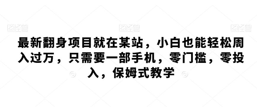 最新翻身项目就在某站，小白也能轻松周入过万，只需要一部手机，零门槛，零投入，保姆式教学-腾渊论坛