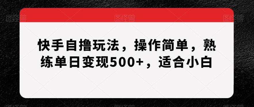 快手自撸玩法，操作简单，熟练单日变现500+，适合小白【揭秘】-腾渊论坛