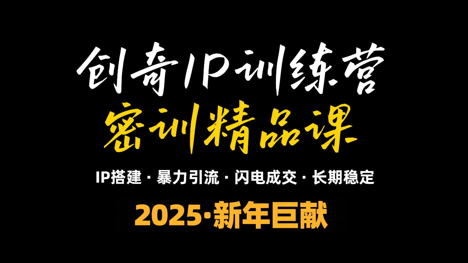 2025年“知识付费IP训练营”小白避坑年赚百万，暴力引流，闪电成交-腾渊论坛