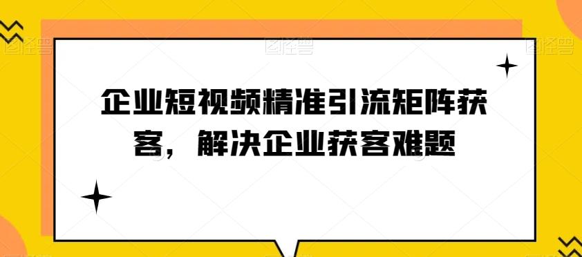 企业短视频精准引流矩阵获客，解决企业获客难题-腾渊网创