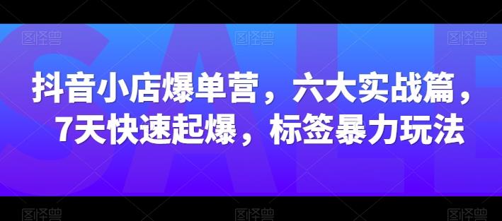 抖音小店爆单营，六大实战篇，7天快速起爆，标签暴力玩法-腾渊论坛