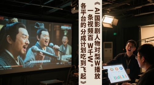 AI三国影视剧人物对口型唱歌玩法，一条视频百W千W播放，各平台的分成计划吃到飞起-腾渊论坛