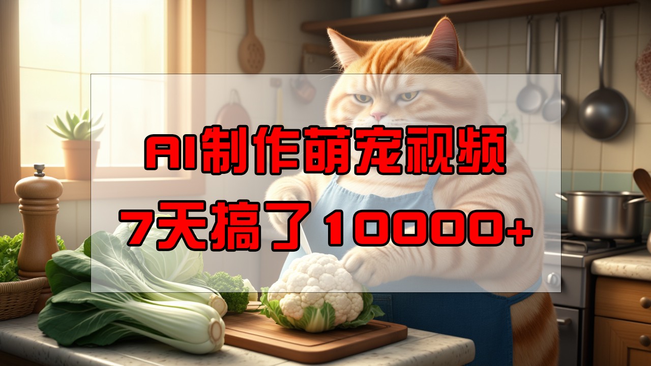 靠AI制作萌宠视频，7天搞了1万+，操作简单门槛低，有手机就行-腾渊论坛