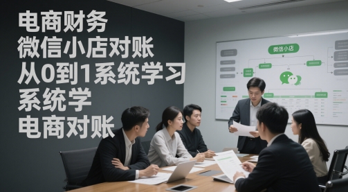 电商财务微信小店对账，从0到1系统学习电商对账-腾渊网创
