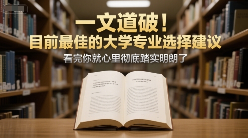 付费文章：一文道破！目前最佳的大学专业选择建议，看完你就心里彻底踏实明朗了-腾渊网创