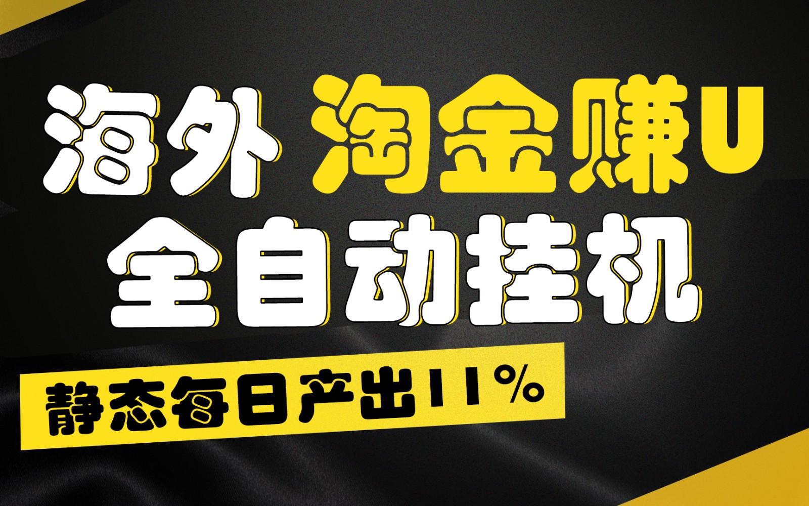 海外淘金赚U，全自动挂机，静态每日产出11%，拉新收益无上限，轻松日入1万+-腾渊论坛