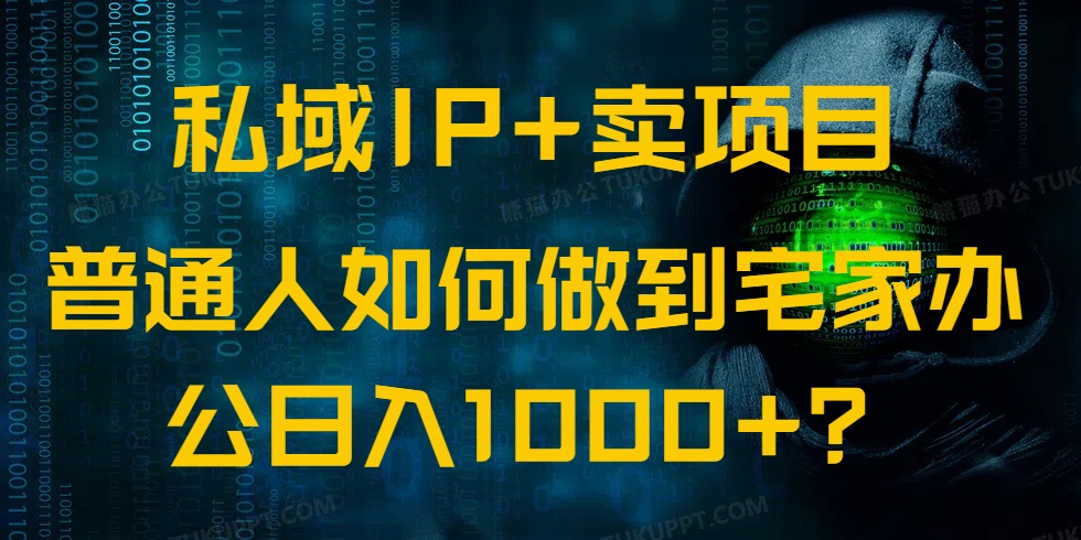 私域IP+卖项目，普通人如何做到宅家办公实现日入1000+-腾渊网创